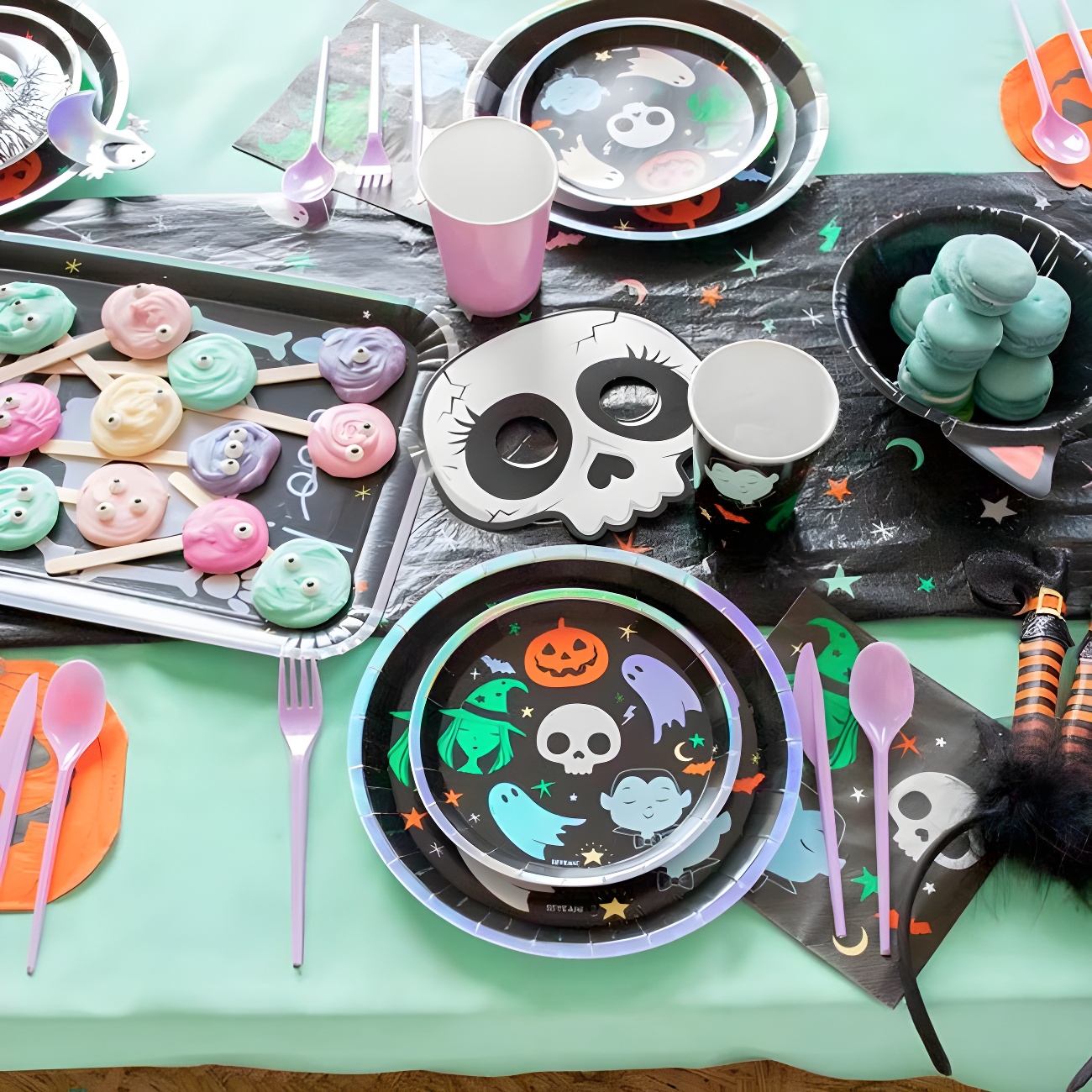 Set De Vaisselle Jetable Halloween – Assiettes, Gobelets, Serviettes à Thème Sanglant | Décoration Fête D'horreur Pour Enfants