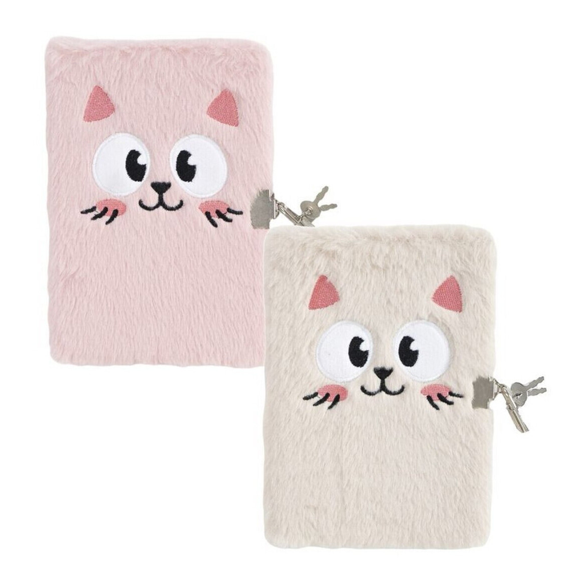 Journal de chat avec cadenas en peluche de 13 x 19 cm - 1 unité