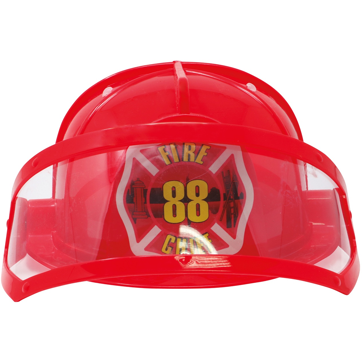Casque De Pompier Rouge Cosplay Adulte - Accessoire Déguisement Réaliste Pour Fête Et Halloween