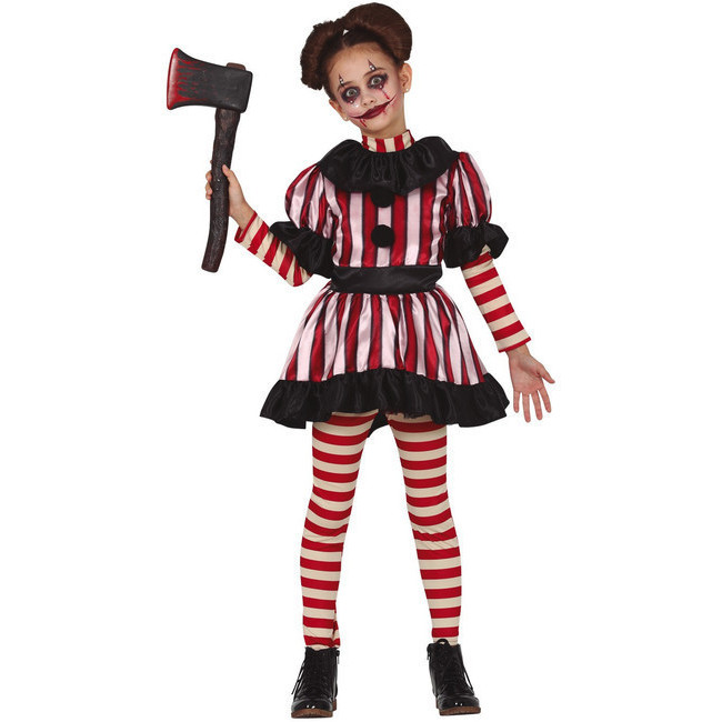Vista delantera del costume de clown diabolique pour filles en stock