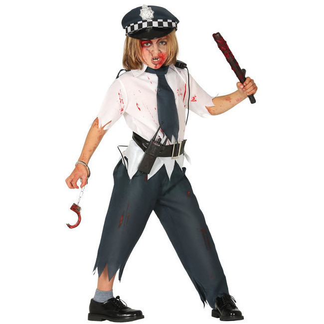 Vista delantera del costumes de policiers zombies pour les enfants en stock