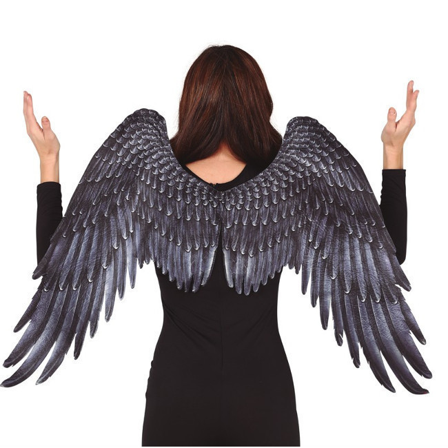 Vista principal del ailes d'ange en tissu noir 105 x 45 cm ailes d'ange en tissu noir