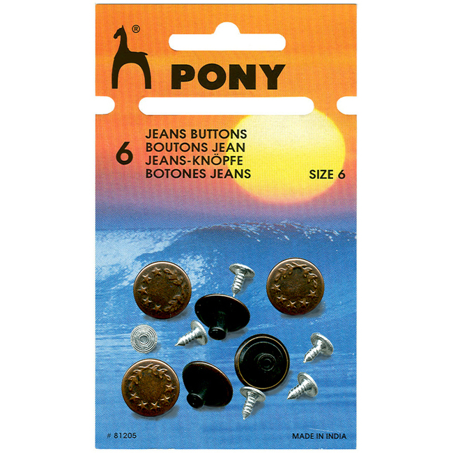 Boutons pour jeans 1,7 cm laurier - Poney - 6 pcs. par 2,25 €