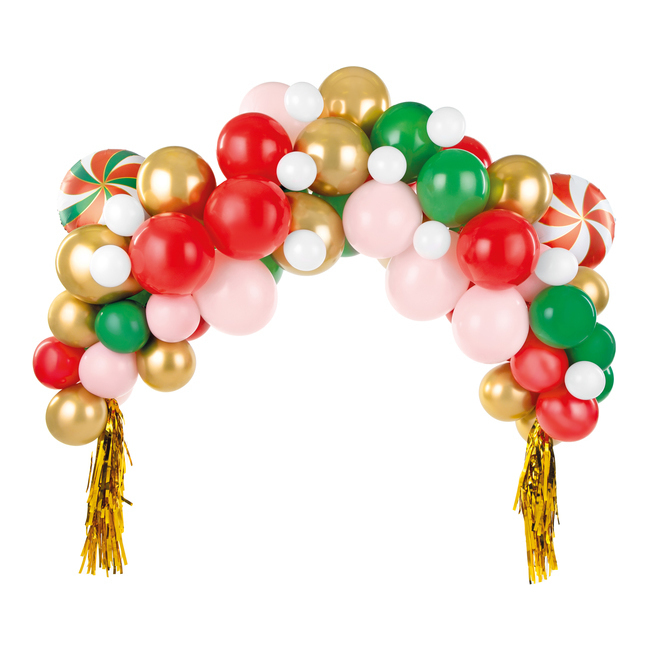 Guirlande de ballons rouge, vert, or et rose - PartyDeco - 82 unités par  38,75 €