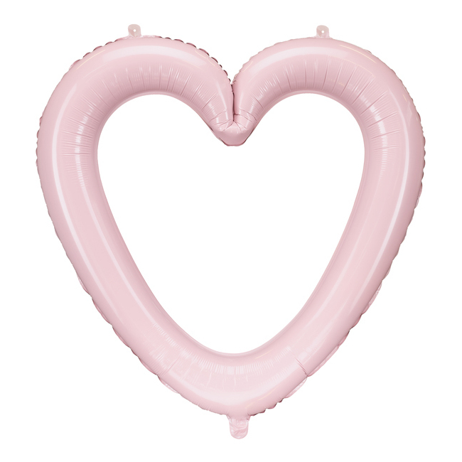 Vista principal del cadre à ballons en forme de coeur rose pâle 73 x 72 cm - PartyDeco en stock