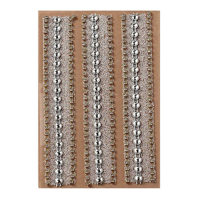 Vista frontal del chaîne adhésive en perles décorées de 14,5 cm - 3 pièces. en stock