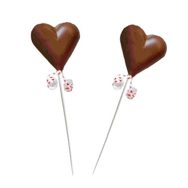 Sucette coeur chocolat avec noeud 25 gr - 1 unité par 1,00 €