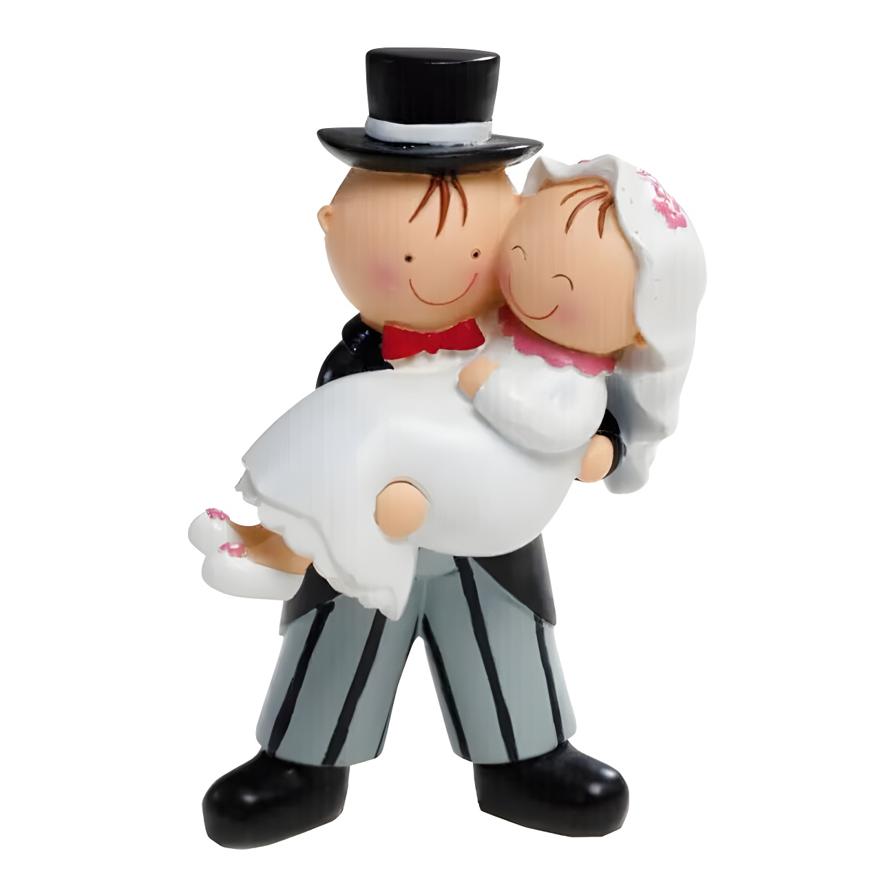 Figurine Pour Gâteau De Mariage Mariée Portée - Statuette Résine Peinte à La Main 15,5 Cm, Design Moderne, Souvenir De Mariage Élégant