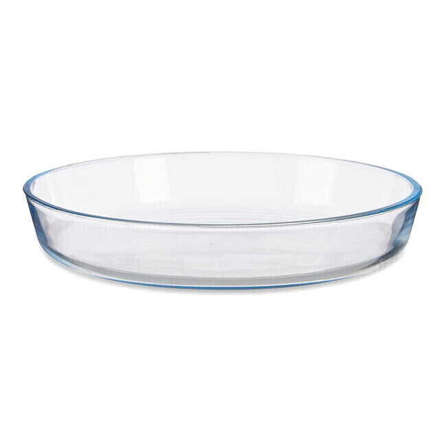 LOT DE 2 PLATS À FOUR ROND EN VERRE TRANSPARENT VIVALTO