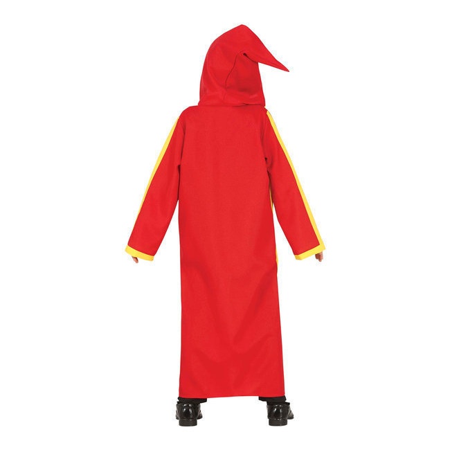 Foto lateral/trasera del modelo de Costume d'étudiant en magie rouge pour enfants