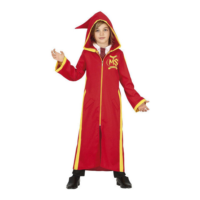Vista principal del costume d'étudiant en magie rouge pour enfants en stock