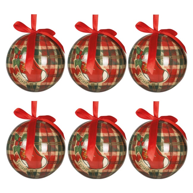 Vista frontal del boules de Noël 7,5 cm - 6 pcs. en stock