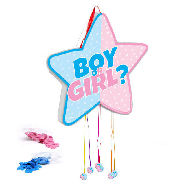 Pinata étoile garçon ou fille avec confettis par 5,50 €