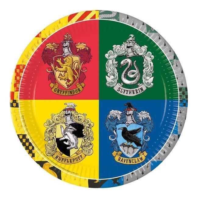 Vista delantera del assiettes Harry Potter Maisons de Poudlard 23cm - 8 pièces en stock