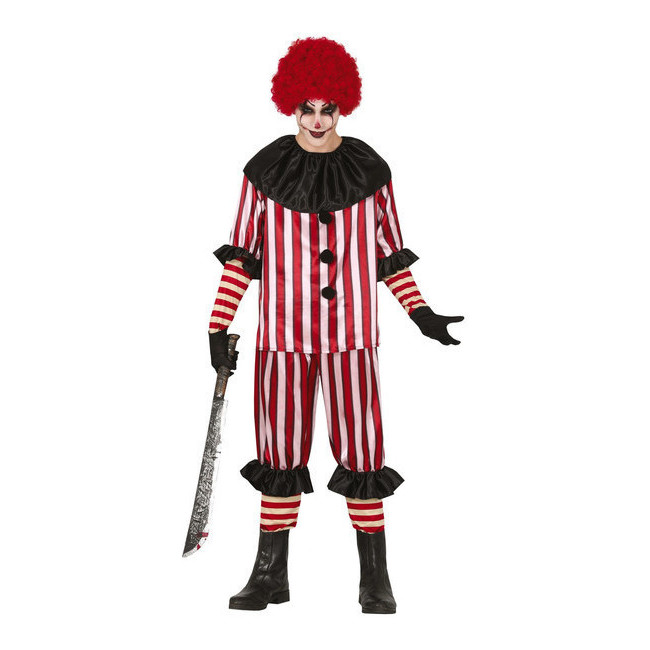Vista frontal del costume de clown maléfique pour hommes disponible también en talla XL