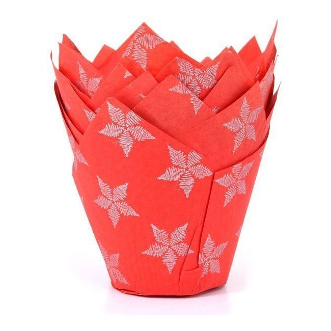 Moules à muffins en papier tulipe étoilé de Noël - Maison de Marie