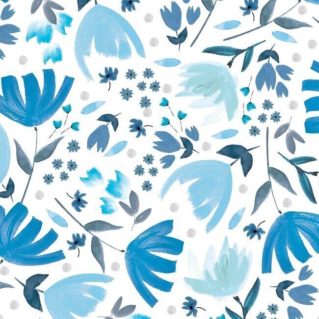 Tissu popeline de coton Spring arrival Aqua - Katia