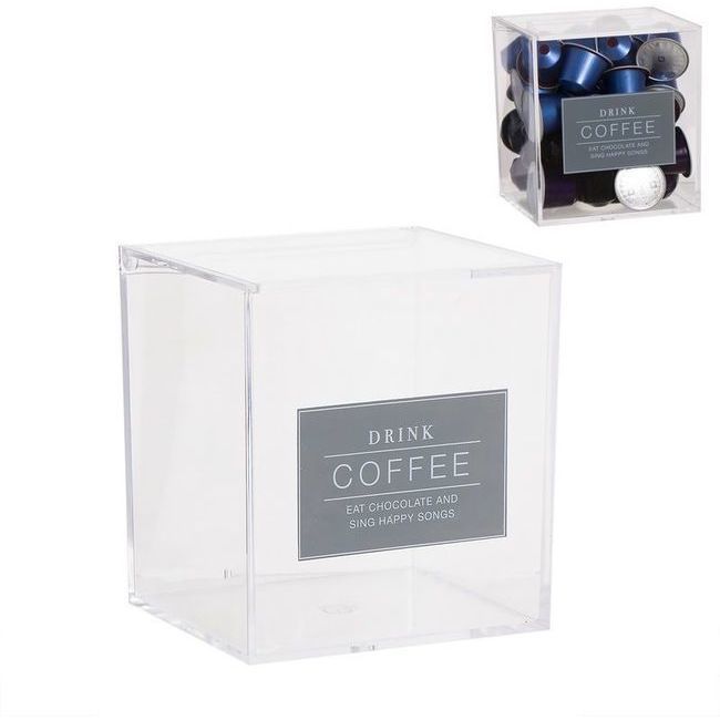 Vista frontal del boîte à capsules de café Essentiel 12,5 x 10,5 x 13 cm - DCasa en stock