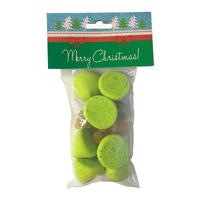Vista frontal del sachet de bonbons assortis Joyeux Noël de 75 gr. en stock