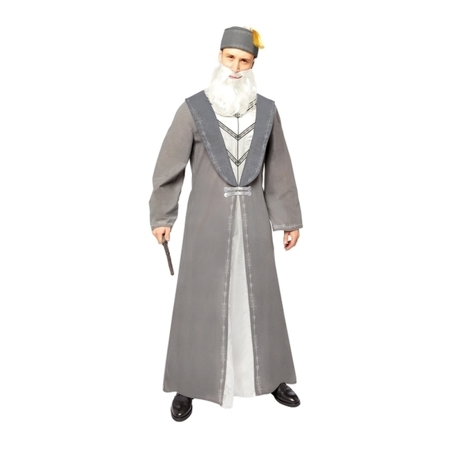 Vista frontal del albus Dumbledore Costume de déguisement pour homme en stock