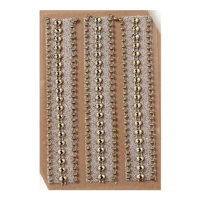 Vista frontal del chaîne adhésive en perles décorées de 14,5 cm - 3 pièces. en stock