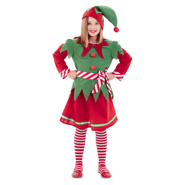 Vista frontal del costume d'elfe avec jupe pour filles en stock