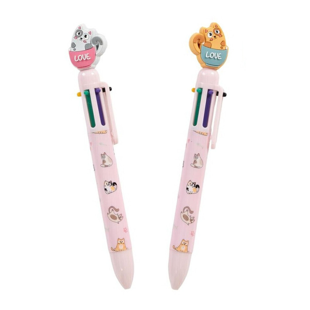 Stylo multicolore à motifs de chats - 1 unité
