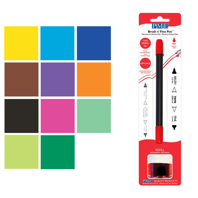 Vista principal del pinceau fin de couleur rechargeable et biros - PME en stock