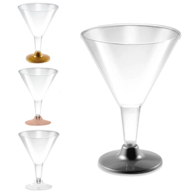 Verre à cocktail en plastique de 180 ml avec support à cocktail coloré - 3  pcs. par 2,00 €