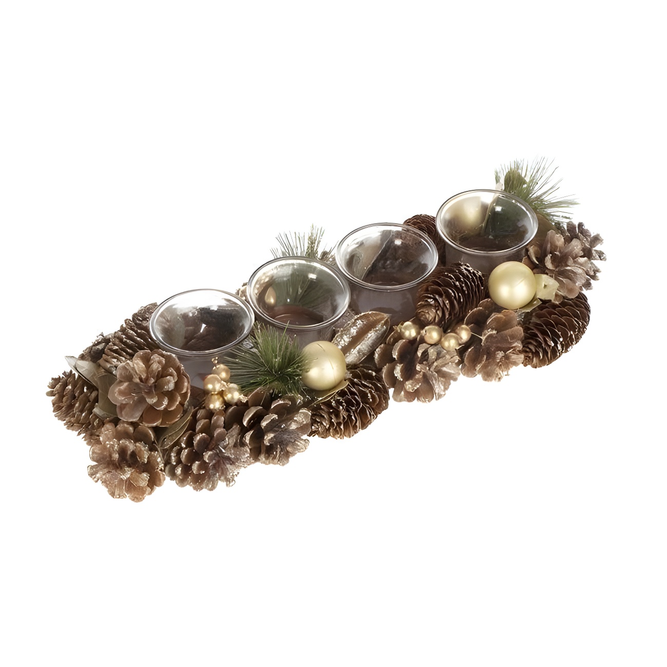 Bougeoir En Métal Forme Pommes De Pin - Décoration Nature Intérieur Extérieur - Pour Bougies Romantiques