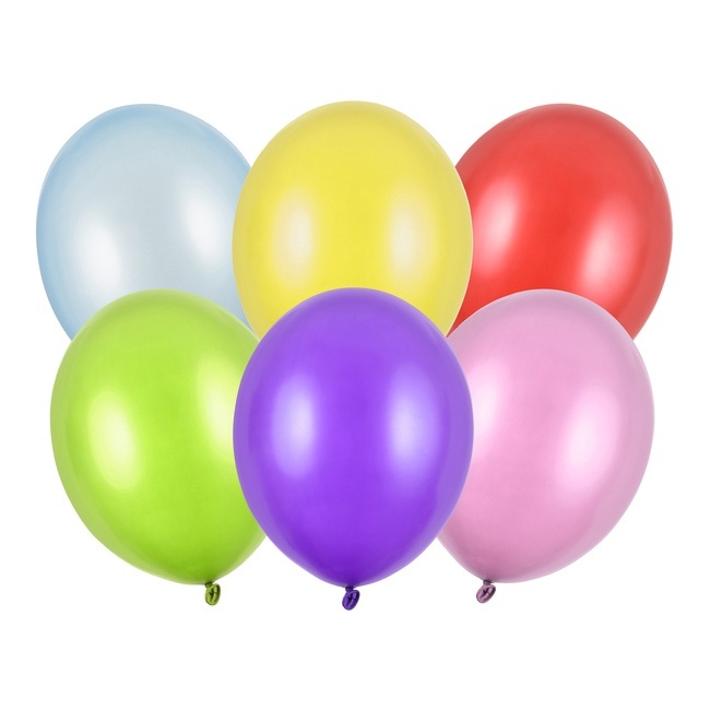 Ballons en latex de 23 cm métallisés - PartyDeco - 100 unités