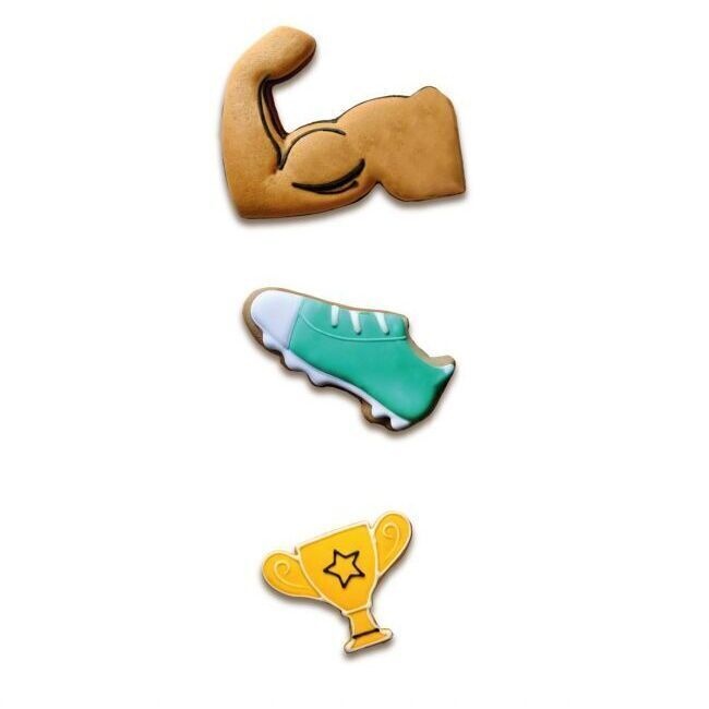 Emporte-pièces de muscle, chaussure de sport et trophée - Wilton - 3 unités - 2