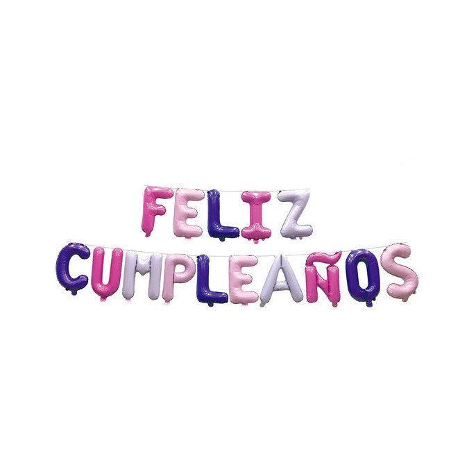 Ballons lettres Joyeux Anniversaire de 45 cm - 17 unités