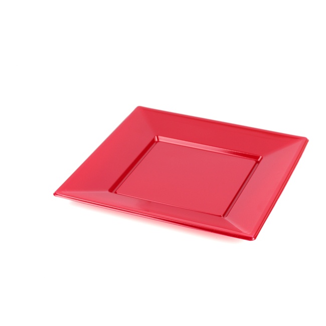 Assiettes carrées en plastique de 17 cm - 6 unités