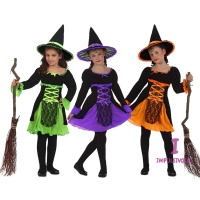 Costume de sorcière coloré pour filles