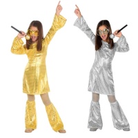 Costume de style disco doré pour les filles