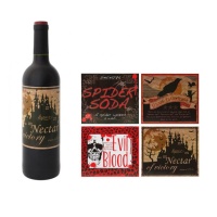 Étiquettes décoratives pour bouteilles de vin - 4 pcs.
