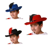 Chapeau rouge de mousquetaire - enfants