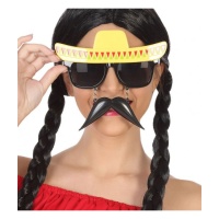 Lunettes noires - Sombrero moustache