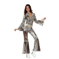 Costume de style disco argenté pour femmes