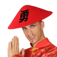 Chapeau chinois rouge - 34 cm