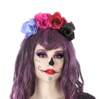 Serre-tête Catrina avec roses colorées