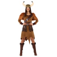 Costume de Viking nordique brun pour femmes