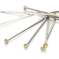 Épingles en acier nickelé avec tête colorée de 22 x 0,65 mm - 250 unités