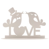 Topper cake métalique LOVE White Bird - Dekora