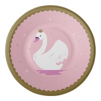 Assiettes Cygne de 23 cm - 8 unités