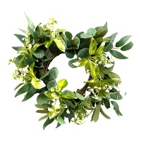 Couronne décorative pour bougie verte de 28 cm