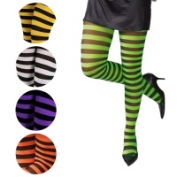 Collants rayés de couleur