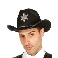 Chapeau de shérif noir - 57 cm