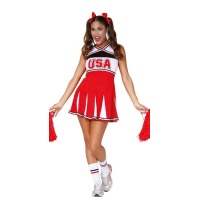 Pom En Plastique Cheer Pour Ball Déguisements Nuit Cheer Party Costume  Sports Dance[Rouge]